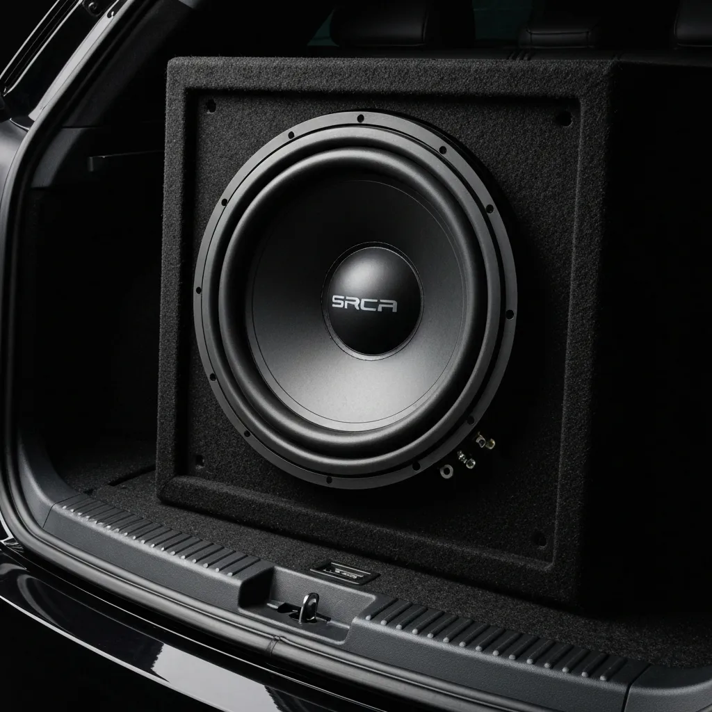 Powerful car subwoofer installation for deep bass and immersive in-car sound
